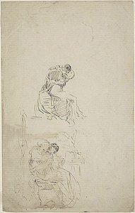 Two Seated Embracing Couples