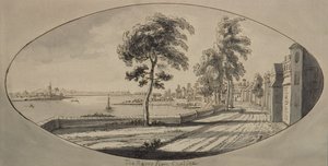 The River Thames from Chelsea by Jean Baptiste Claude Chatelain