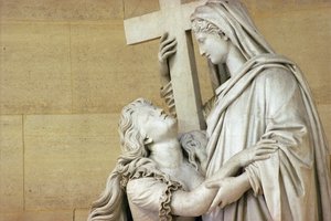 Marie Antoinette (1755-93) held by the Religion, 1825