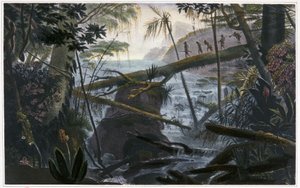 Indians crossing the Parahiba river by Jean Baptiste Debret