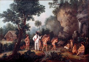Slave Hunting. Indian Families Taken by Slave Traders by Jean Baptiste Debret