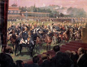 The distribution of flags at Longchamp by President Jules Grevy on July 14
