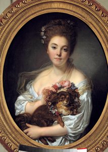 Portrait of Madame De Porcin. Painting by Jean Baptiste Greuze. 1770 approx. Angers, Museum of Fine Arts by Jean Baptiste Greuze