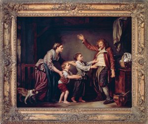 Return of drunkard by Jean Baptiste Greuze
