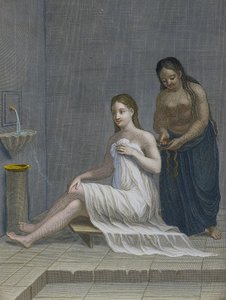 Turkish Girl, Having Her Hair Braided in the Baths, 18th Century