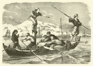 Fishing for swordfish off the coast of Sicily by Jean Baptiste Henri Durand Brager