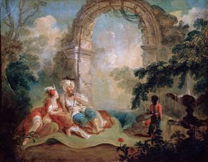 Turkish Pasha and Odalisque by Jean Baptiste Hilair
