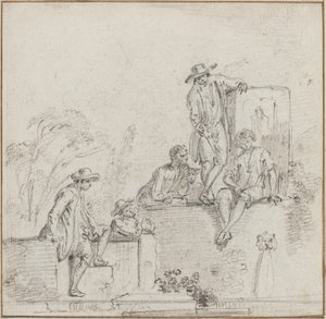 Figures Seated Around a Fountain by Jean Baptiste Lallemand