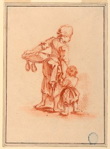 A Woman Leading a Child, 1750–75 by Jean Baptiste Le Prince
