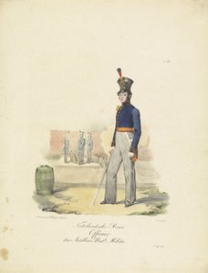 Artillery Officer, 1820-1825 (series title: Military Costumes of the Kingdom of the Netherlands) by Jean Baptiste Madou