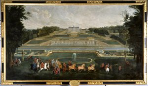 Marie Lescszinska, Queen of France, in the Gardens of the Castle of Vaux Le Vicomte by Jean Baptiste Martin