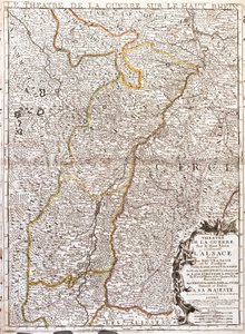Map of Alsace (France) by Jean Baptiste Nolin