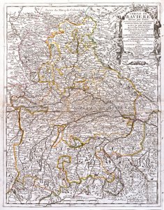 Map of Bavaria (Germany) by Jean Baptiste Nolin