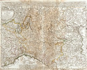 Map of Lombardy (Italy) by Jean Baptiste Nolin
