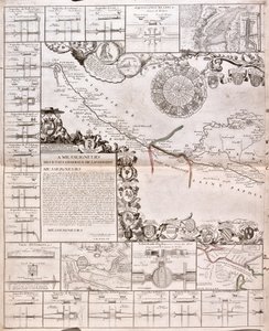 Map of the Canal du Midi, with its aqueducts by Jean Baptiste Nolin