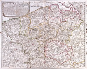 Map of the County of Flanders (present-day Western and Eastern Flanders of Belgium)
