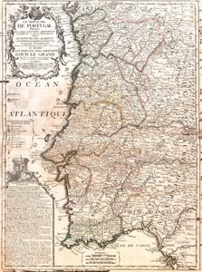Map of the Kingdom of Portugal by Jean Baptiste Nolin