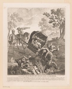 Carriage with Horses Falls into the Water by Jean Baptiste Oudry