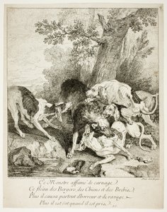 The Wolf at Bay by Jean Baptiste Oudry