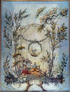 Chinoiserie: Decorative panel representing a Chinese scene, directed by Jean Pillement (1728-1808) by Jean Baptiste Pillement
