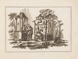 Figure Playing Bells, from "Nouveau Cahier de Six Feuilles De Différents Sujets Chinois Historiés" by Jean Baptiste Pillement