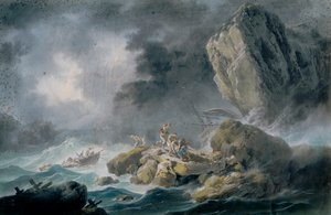 Storm and Shipwrecks by Jean Baptiste Pillement