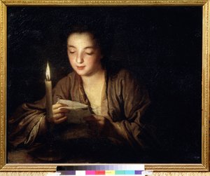 Girl with a Candle by Jean Baptiste Santerre