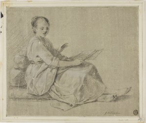 Barefoot Woman Seated on Ground by Jean Baptiste Simeon Chardin