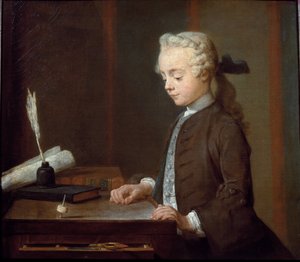 Boy with a Spinning-Top by Jean Baptiste Simeon Chardin