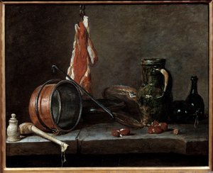 Fat Menu and Kitchen Utensils by Jean Baptiste Simeon Chardin