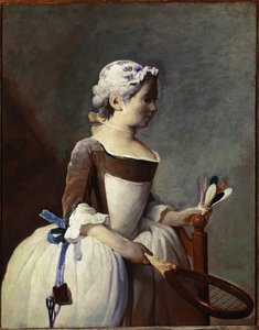 Girl with Racket and Shuttlecock