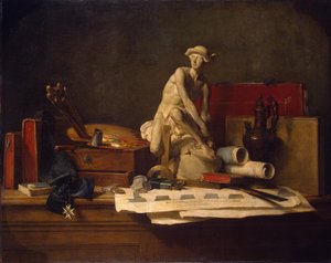 Still Life with Attributes of the Arts by Jean Baptiste Simeon Chardin