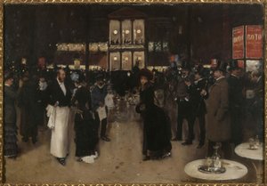 Boulevard Montmartre at night, in front of the Théâtre des Variétés, ca. 1885 by Jean Beraud