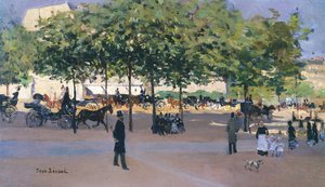 Promenade on a Sunday Afternoon, Paris by Jean Beraud