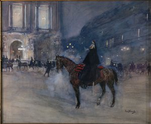 The Facade of the Opera on a Gala Evening by Jean Beraud