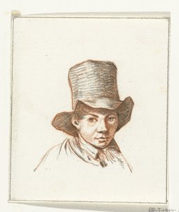 Head of a boy with a high hat by Jean Bernard