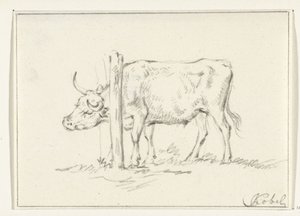Standing Cow with Its Head between Posts by Jean Bernard