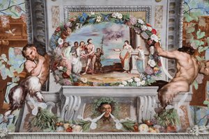 Bacchus, with His Old Nurses and a Satyr, Asks Medea Leaning Against a Column to Rejuvenate the Women