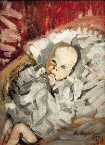Child in a Cradle by Jean Brusselmans