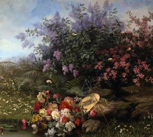 Summer Flowers on the Bank (Painting by Jean Capeinick)