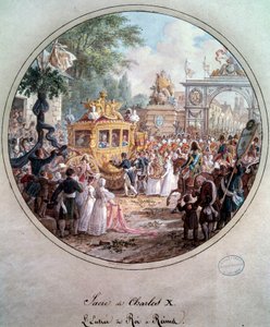 Entry of King Charles X to Reims, May 1825. Engraving by Jean Charles Develly by Jean Charles Develly