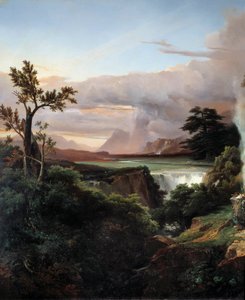 Landscape with Waterfall by Jean Charles Joseph Rémond