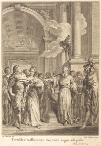 Tremble, unfortunate King, your reign is over by Jean Charles Levasseur after Hubert François Gravelot