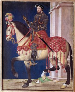 Equestrian Portrait of Francois I by Jean Clouet