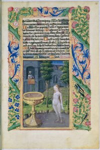 David Spying on Bathsheba as She Bathes, from the Book of Hours of Louis dOrleans