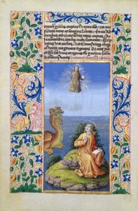 St. John the Evangelist on the Island of Patmos, from the Book of Hours of Louis dOrleans by Jean Colombe