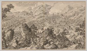Battle at Aerchuer: from Battle Scenes of the Quelling of Rebellions by Jean Damascene Sallusti