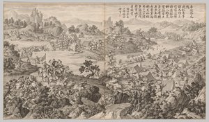 Battle of Kulongkui: from Battle Scenes of the Quelling of Rebellions in the Western Regions, with Imperial Poems by Jean Damascene Sallusti