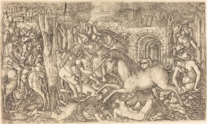 A King Pursued by a Unicorn by Jean Duvet