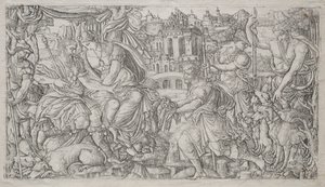 Huntsman Presenting a Gift to a King by Jean Duvet
